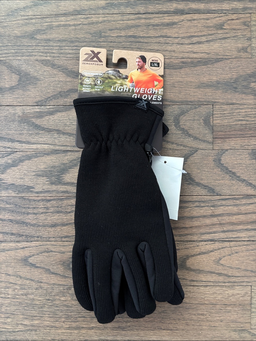 Men's Black Touchscreen Grip Gloves
